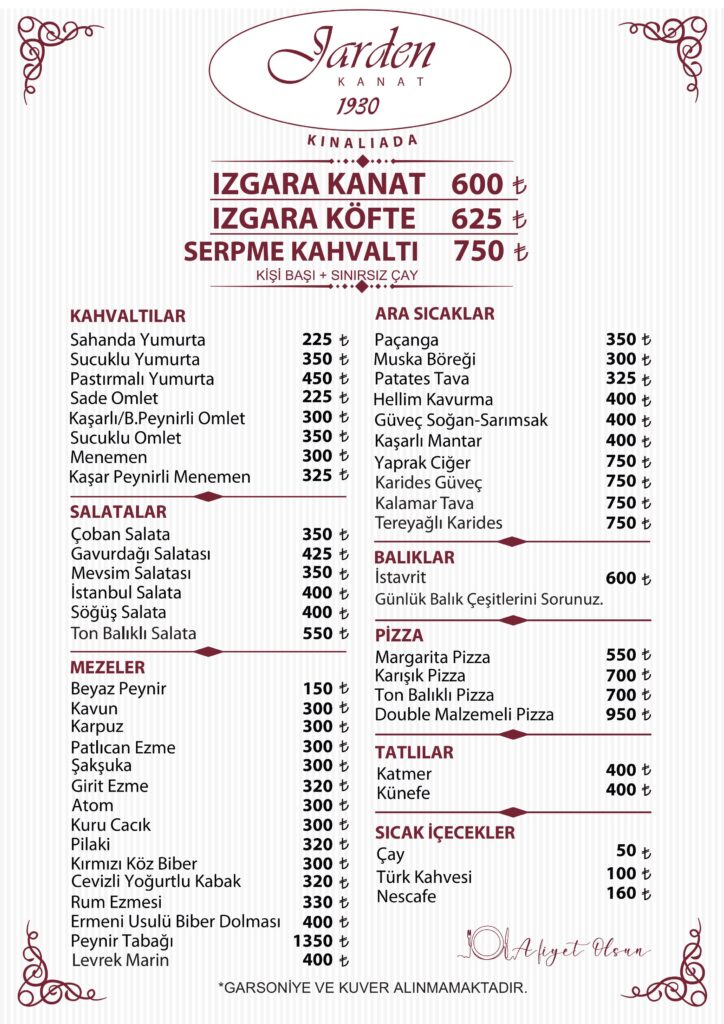 Jarden Güncel Menü 23.07.2025